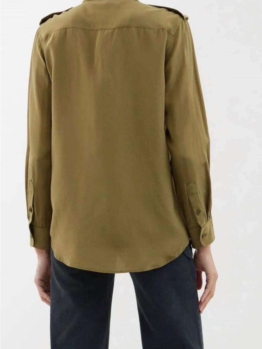 NILI LOTAN jeanette top in olive sz Med - Picture 2 of 6